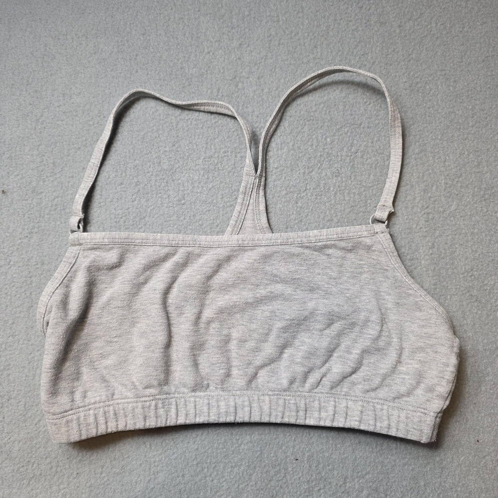 Fruit Of The Loom Bralette Bra Medium 34 Gray Cotton Wireless Adjustable